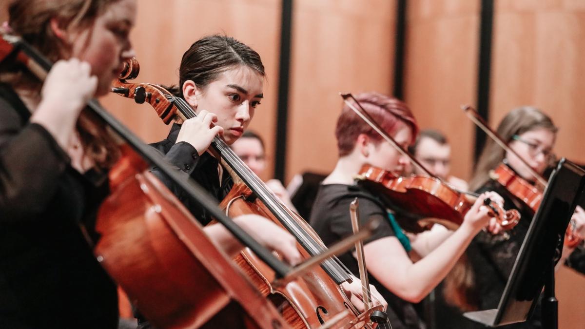 photo of students with musical instruments